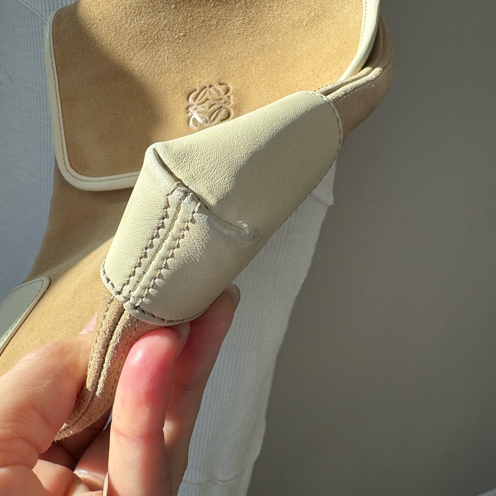 Loewe Suede and Leather Crossbody in tan and cream - Picture 12 of 15